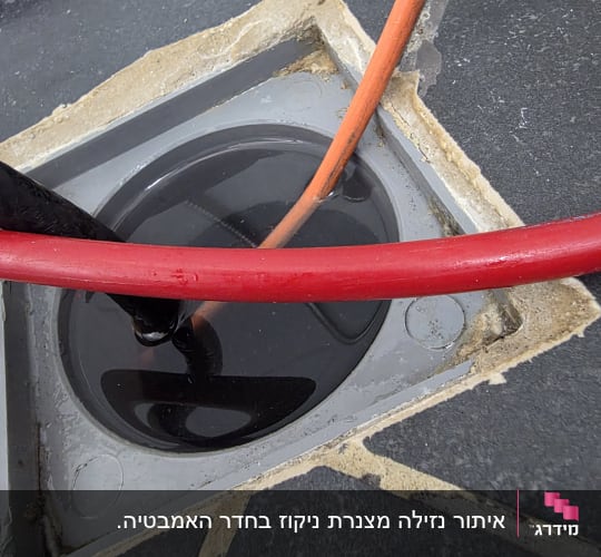 צינורות בתהליך בדיקת נזילות במשטח